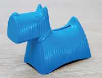 Plastic Injection Products, Puppy Piggy Bank With EDM Marks Spark, Surfaces High Polish Gloss