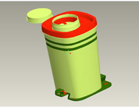 Jar Cover Inner Cover Lock 3D Profile Drawing